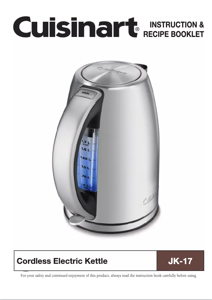 Page 1 de la notice Manuel utilisateur Cuisinart JK-17