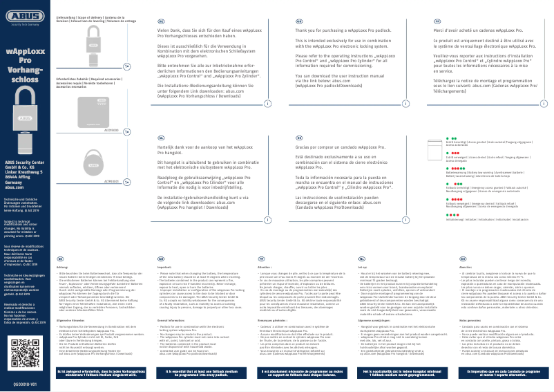 Page 1 of the manual User Manual Abus WLX-PRO-VH