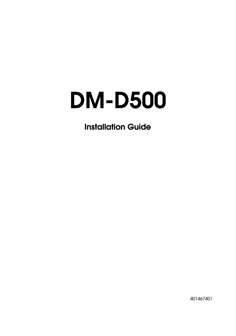 Image de la première page du manuel de l'appareil DM-D500
