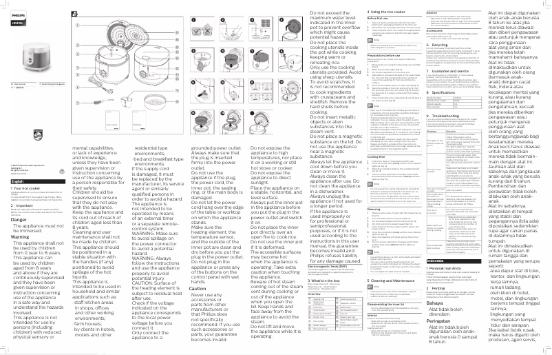 Page 1 de la notice Manuel utilisateur Philips Viva Collection HD3126
