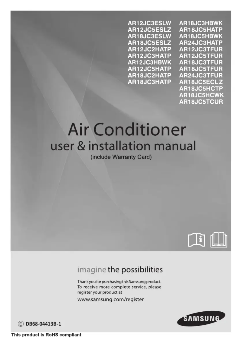 Page 1 de la notice Manuel utilisateur Samsung AR12JC3TFURNNA