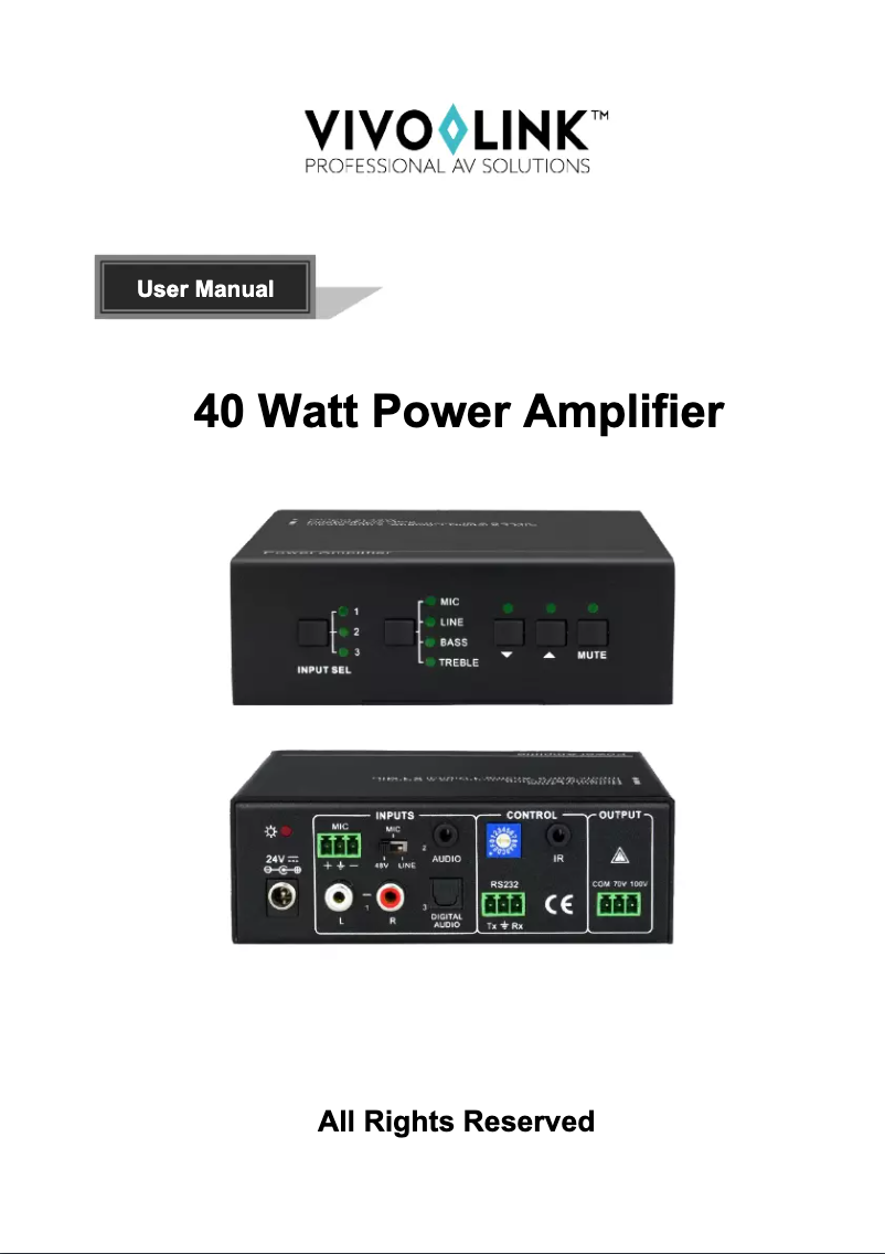 Page 1 de la notice Manuel utilisateur Vivolink VLAMP140