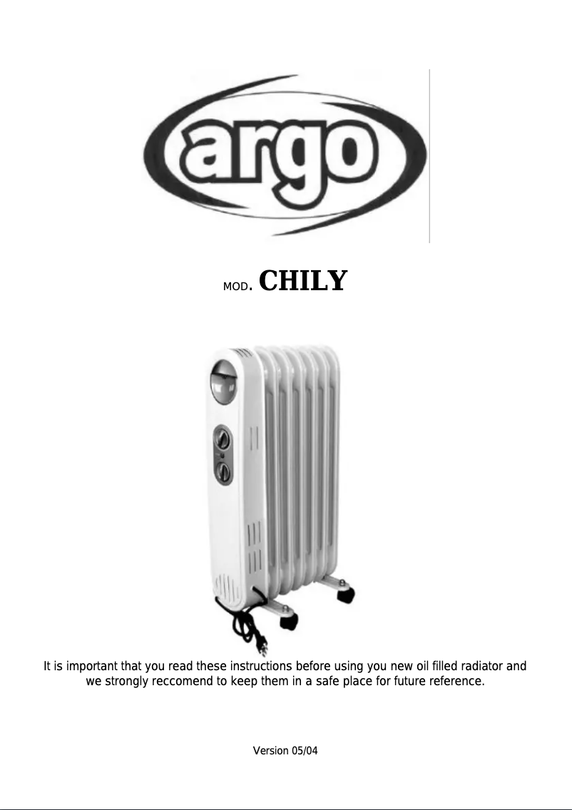 Image de la première page du manuel de l'appareil CHILY 11