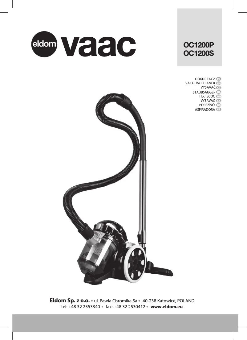 Page 1 de la notice Manuel utilisateur Eldom Vaac OC1200P