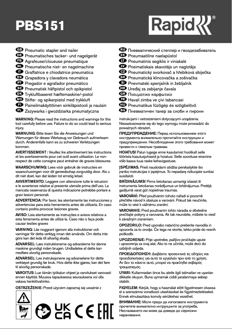 Imagen de la primera página del manual del dispositivo PRO PBS151