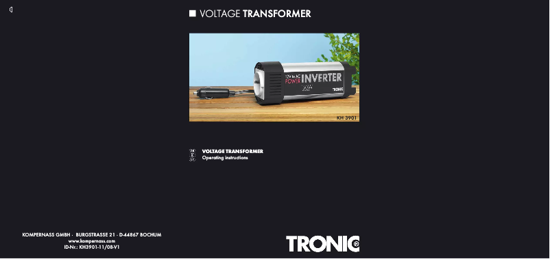 Page 1 de la notice Manuel utilisateur Tronic KH 3901