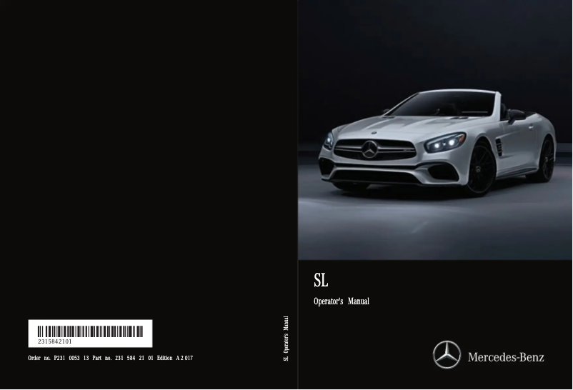 Page 1 de la notice Manuel utilisateur Mercedes-Benz SL (2017)