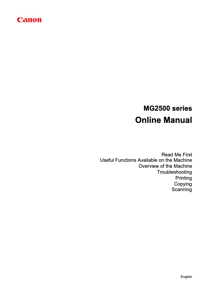 Page n°1 - Manuel utilisateur Canon Pixma MG2555S