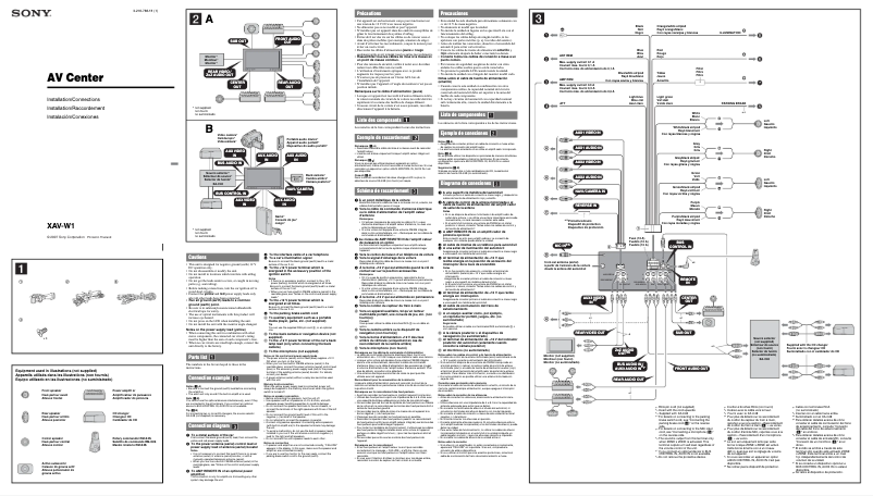 Página 1 del manual Guía de instalación Sony XAV-W1
