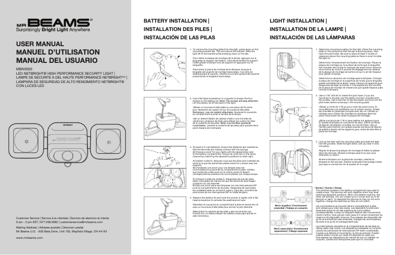 Page n°1 - Manuel utilisateur Mr. Beams MBN3000