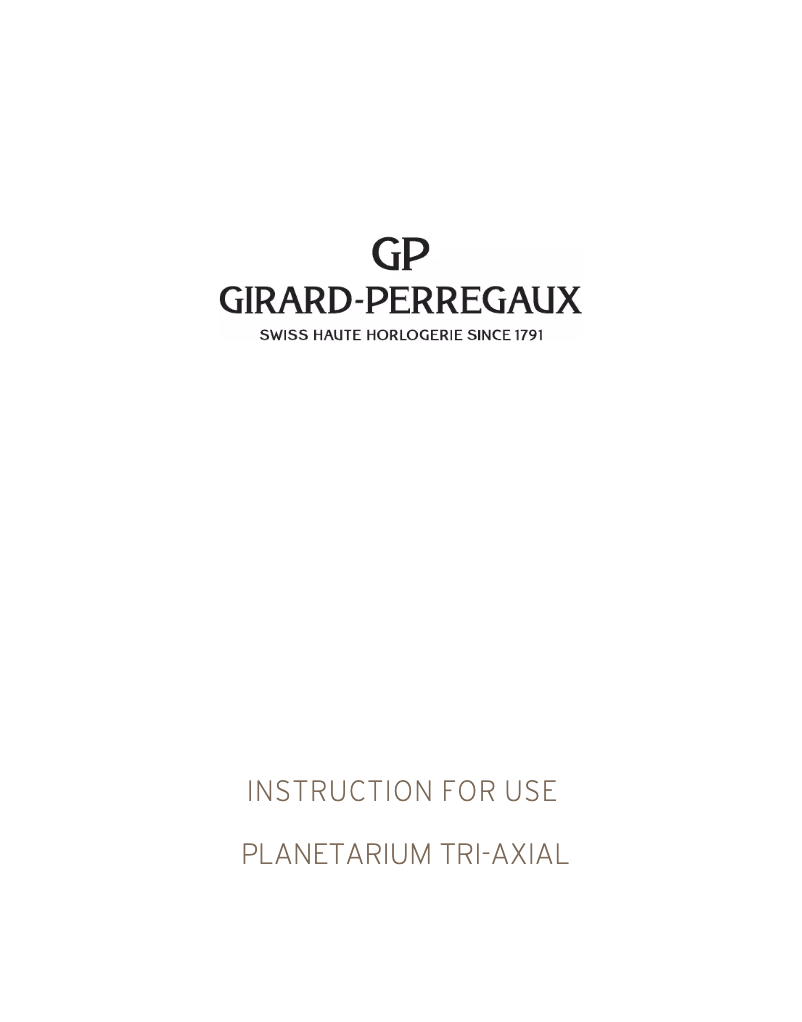 Page 1 de la notice Manuel utilisateur Girard-Perregaux Bridges 99290-52-951-BA6A