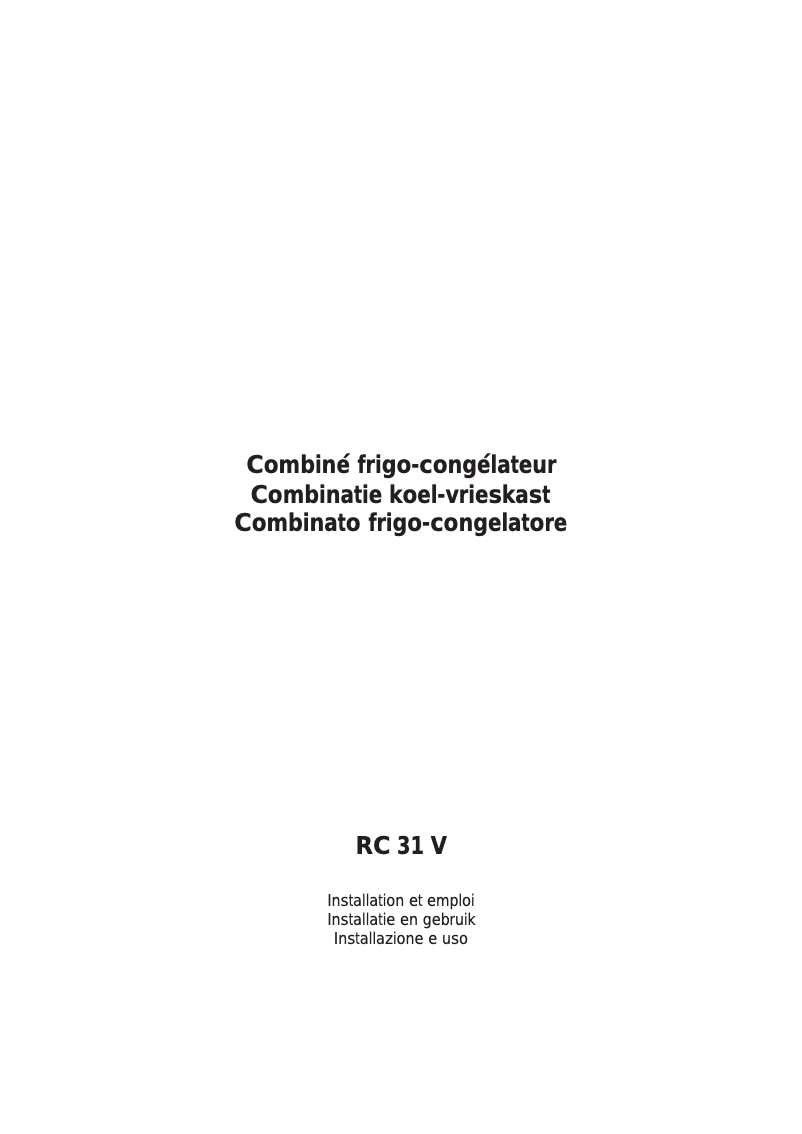 Page 1 de la notice Manuel utilisateur Scholtès RC 31 V