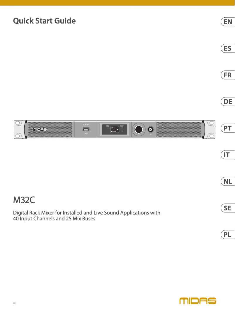Página 1 del manual Guía de inicio rápido Midas M32C