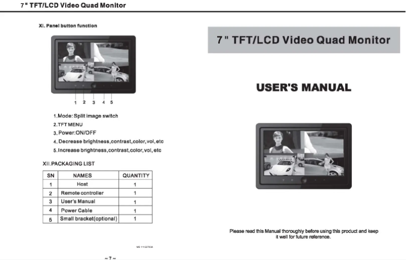 Page n°1 - Manuel utilisateur Pyle PLHRQD7B