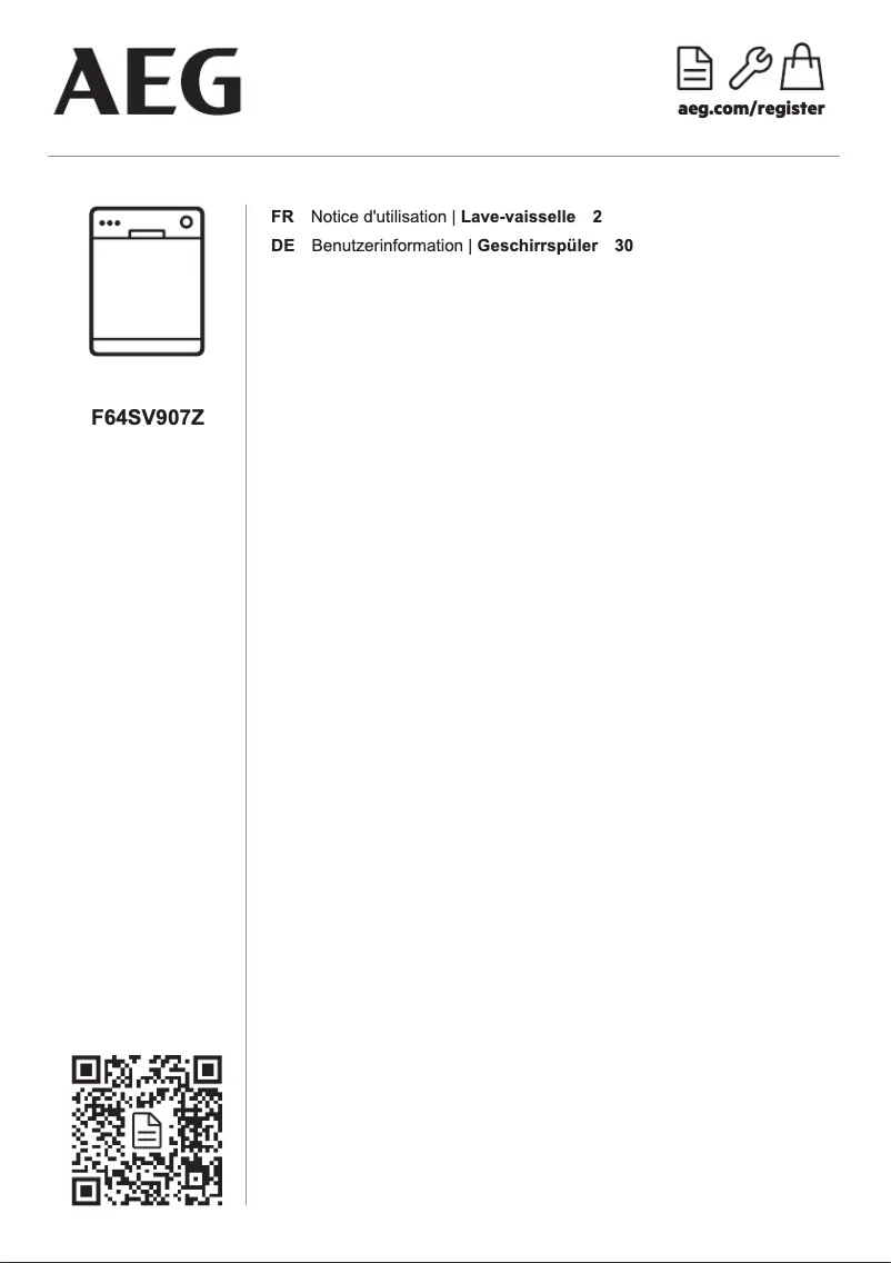 Page 1 de la notice Manuel utilisateur AEG F64SV907Z