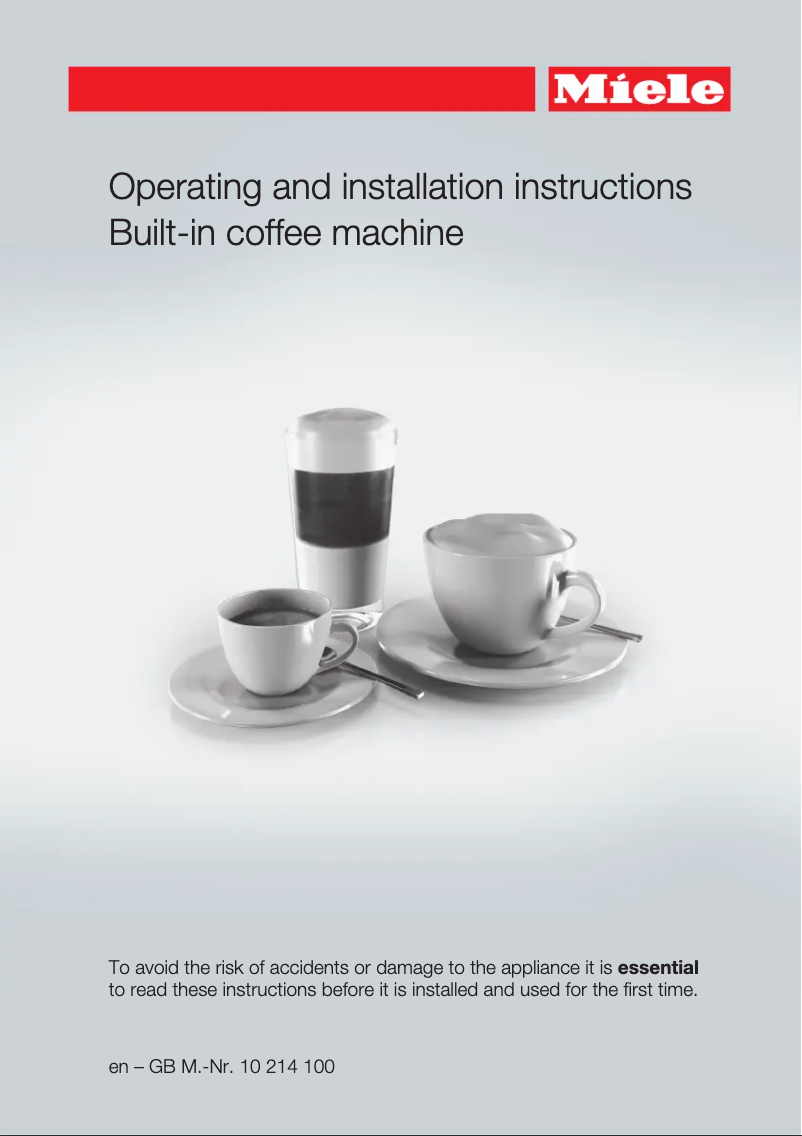 Page n°1 - Manuel utilisateur Miele CVA 6405