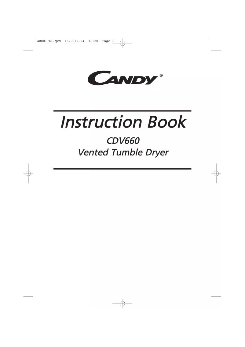 Page 1 de la notice Manuel utilisateur Candy ABCDV660-SY