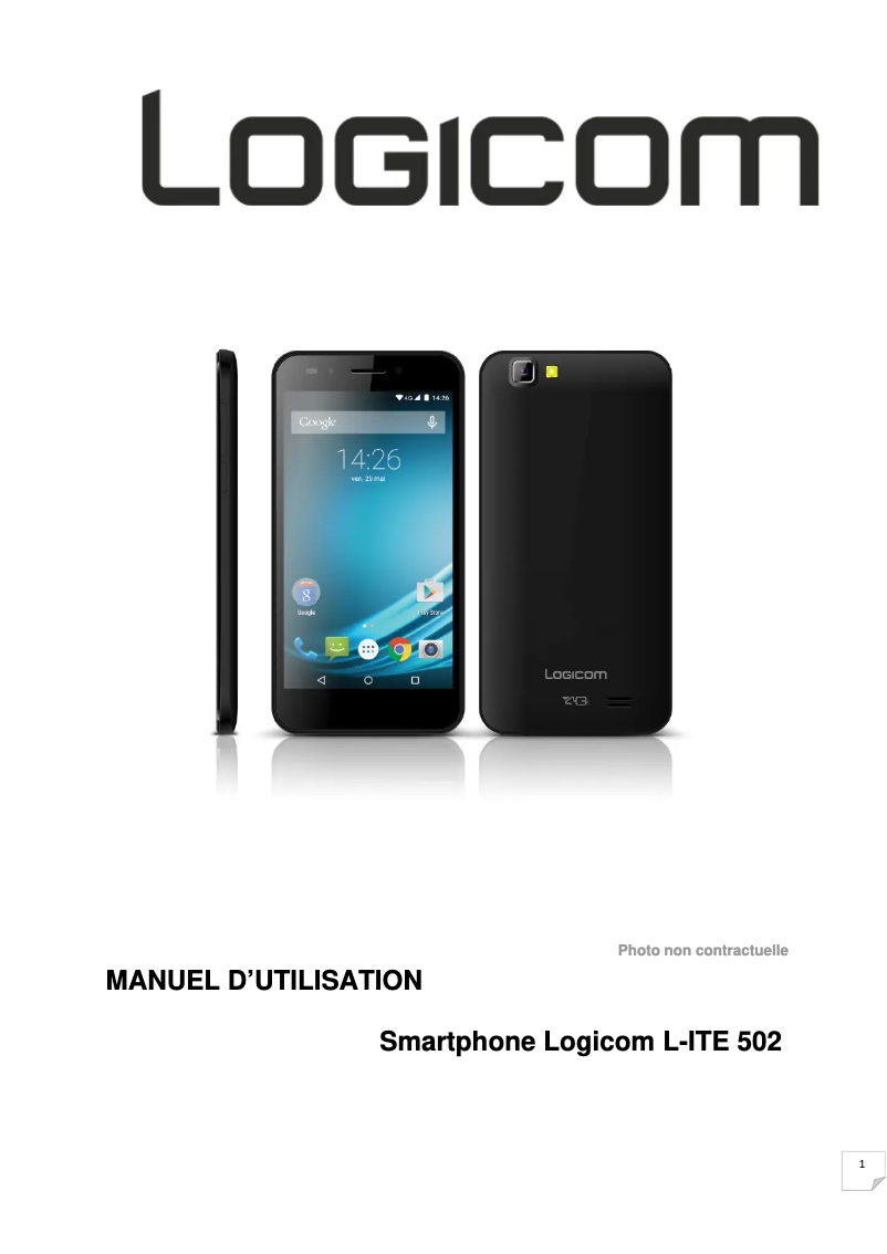 Page 1 de la notice Manuel utilisateur Logicom L-ite 502