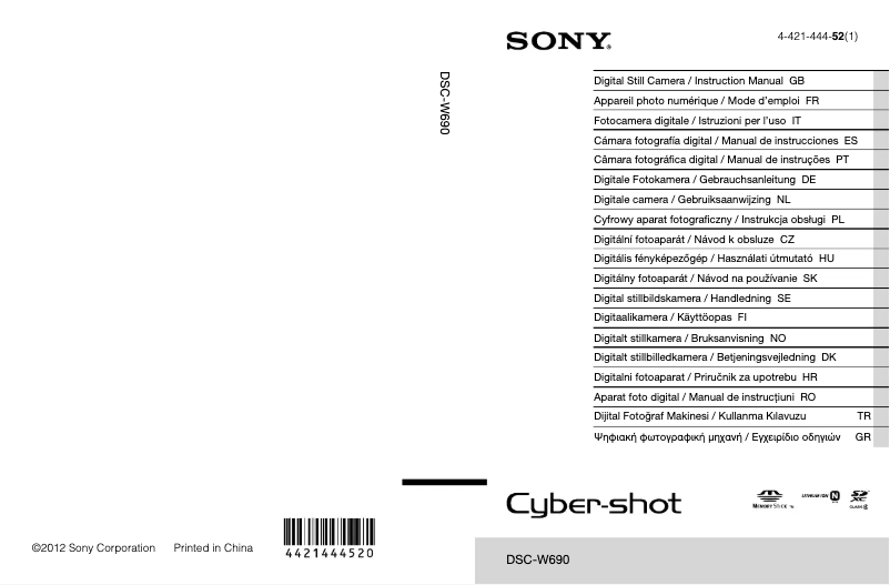 Page n°1 - Manuel utilisateur Sony Cybershot DSC-W690