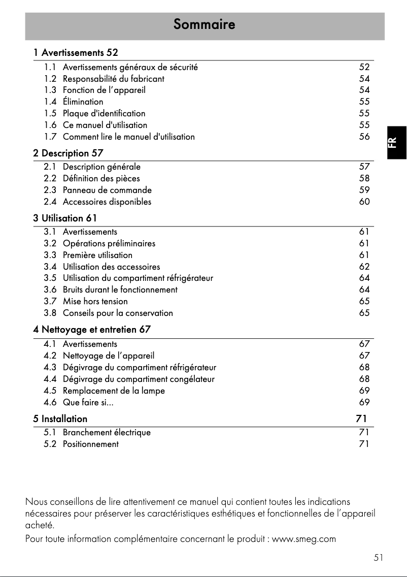 Page n°1 - Mode d'emploi Smeg FAB10RBL2