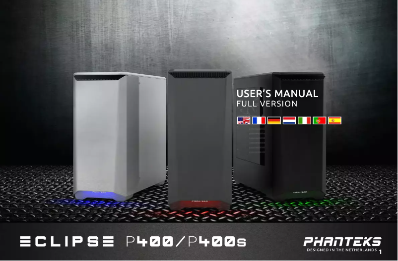 Page 1 de la notice Manuel utilisateur Phanteks Eclipse P400S