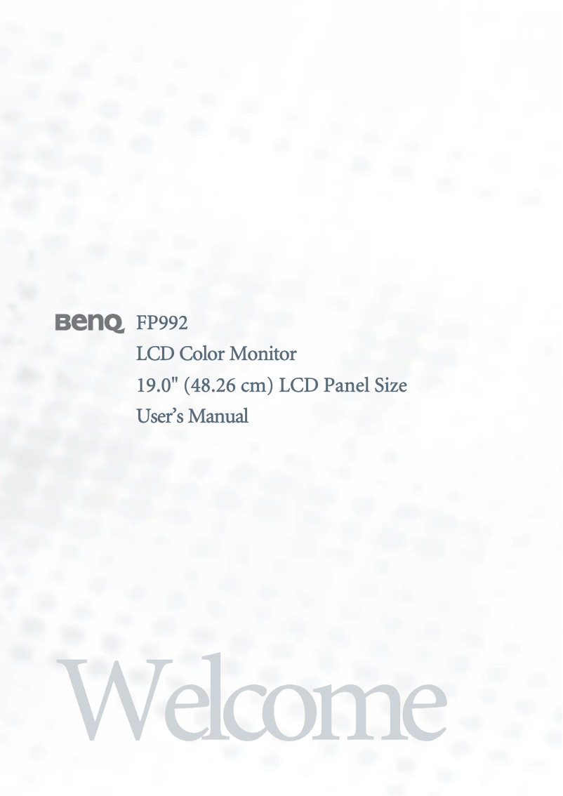 Page 1 de la notice Manuel utilisateur BenQ FP992
