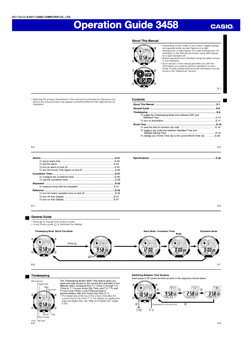 Page 1 de la notice Manuel utilisateur Casio Collection AE-1400WH-2AVEF