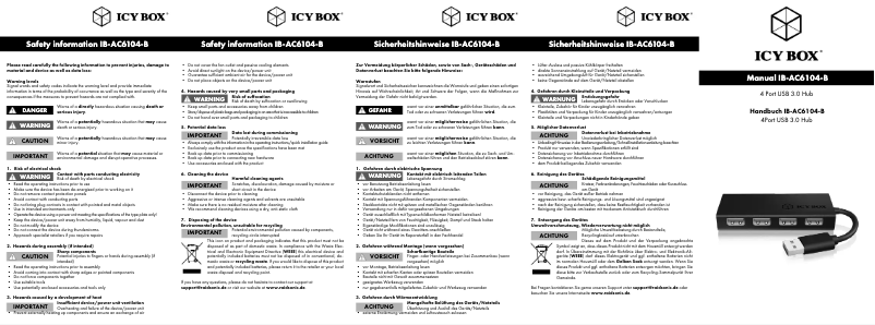 Page 1 de la notice Manuel utilisateur Icy Box IB-AC6104-B