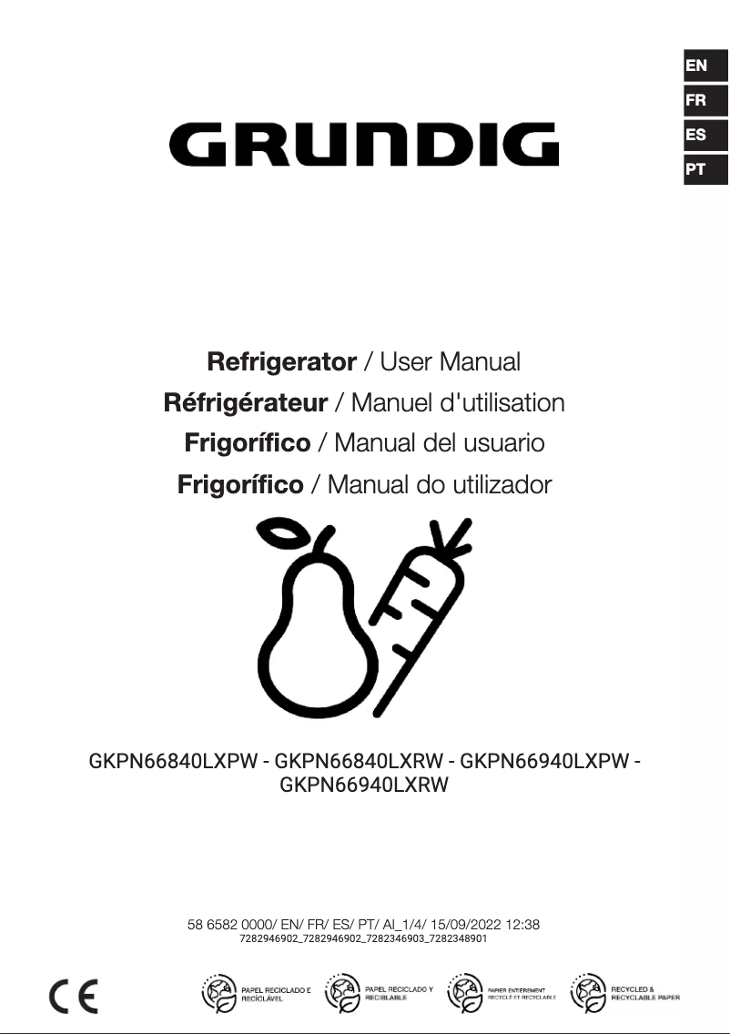 Page n°1 - Manuel utilisateur Grundig GKPN 66840 LXPW