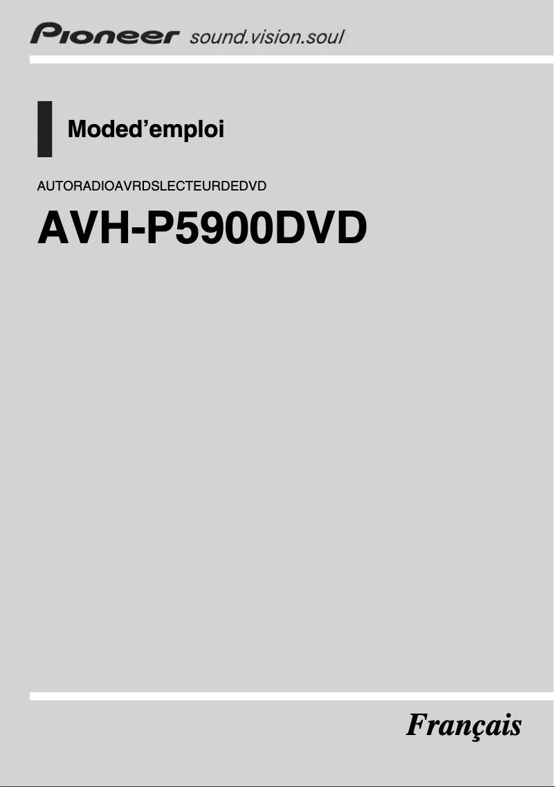 Image de la première page du manuel de l'appareil AVH-P5900DVD