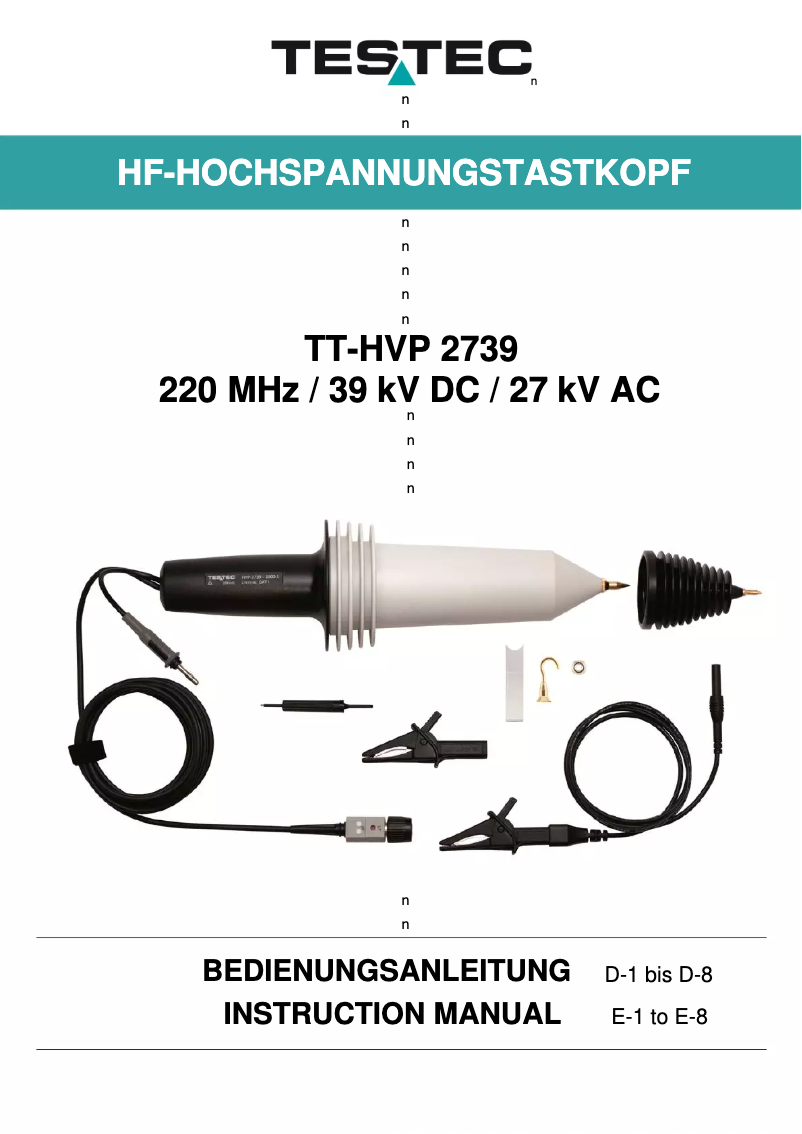 Image de la première page du manuel de l'appareil TT-HVP 2739