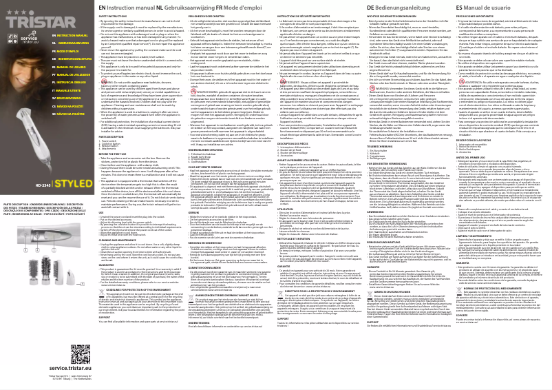 Page n°1 - Manuel utilisateur TriStar HD-2345