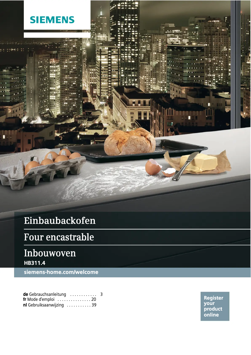 Page n°1 - Manuel utilisateur Siemens HB311E4