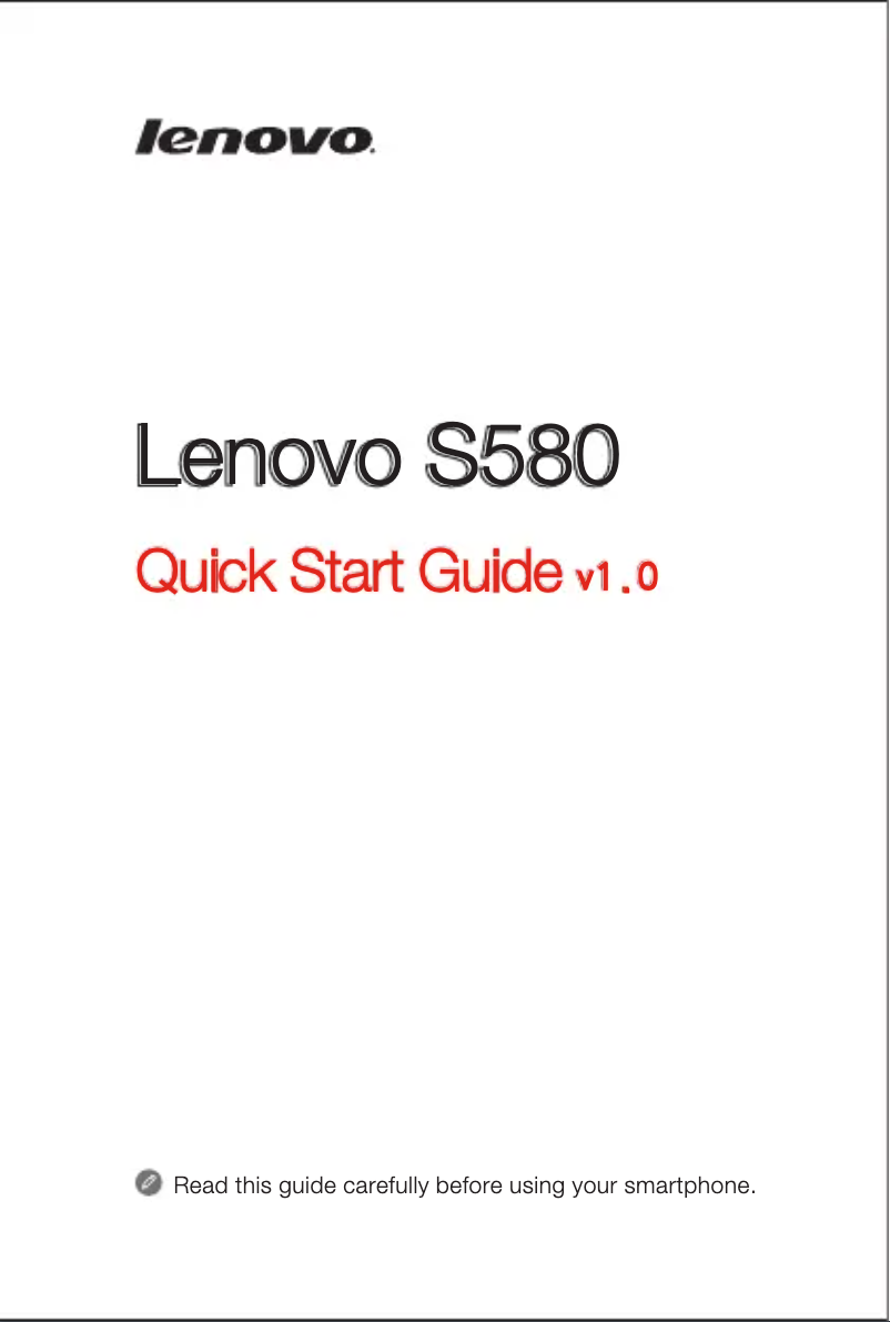 Page 1 de la notice Manuel utilisateur Lenovo S580