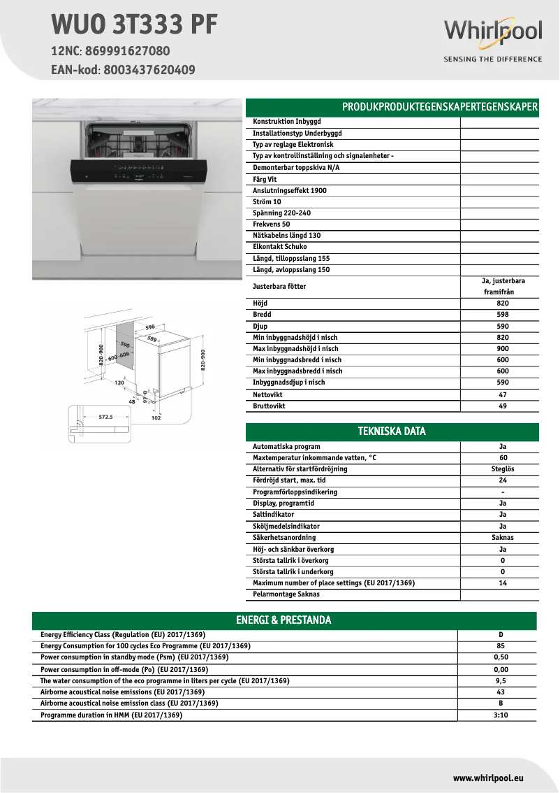 Imagen de la primera página del manual del dispositivo WUO 3T333 PF