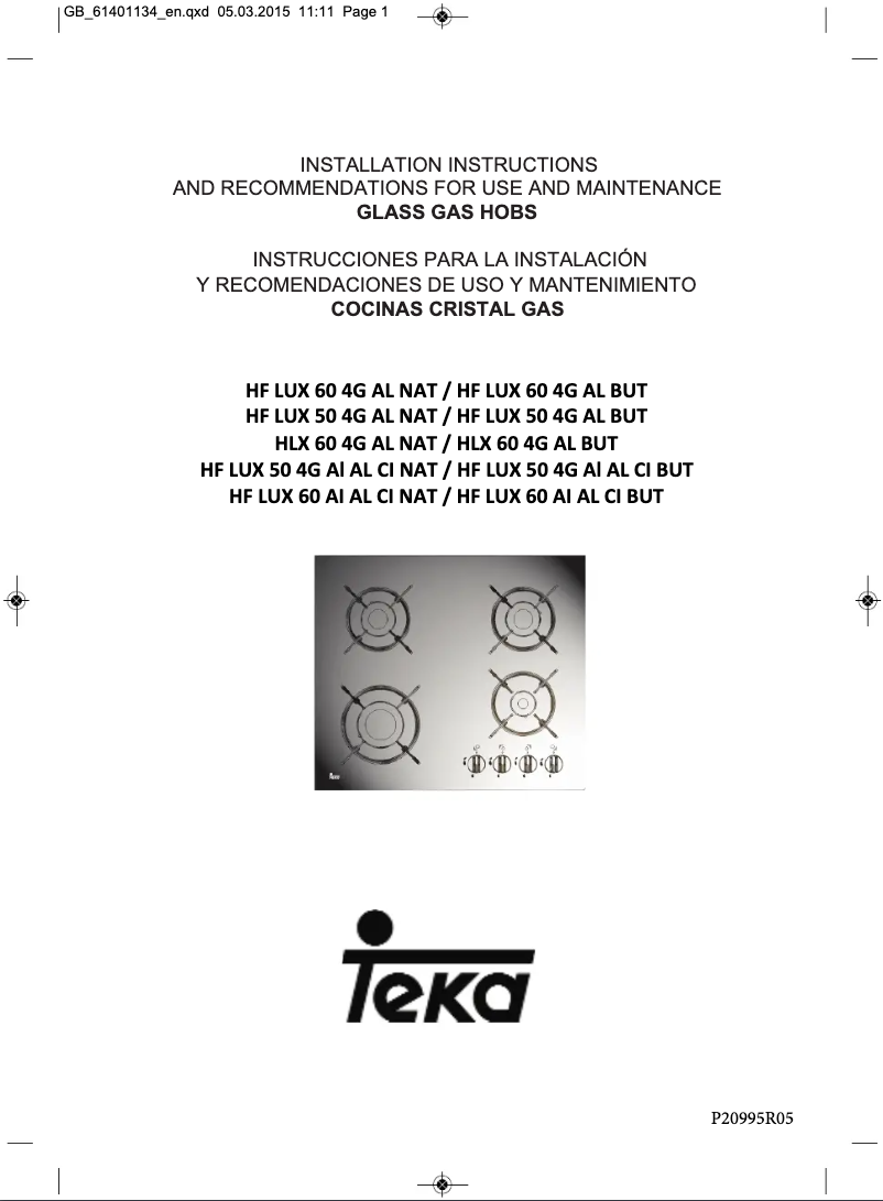 Image de la première page du manuel de l'appareil HF LUX 60 4G AI AL CI