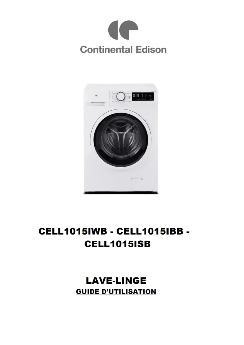 Page 1 de la notice Manuel utilisateur Continental Edison CELL1015IWB