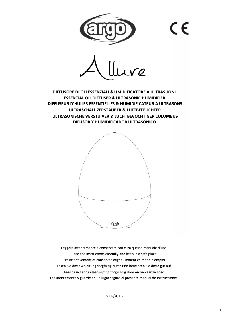 Page n°1 - Manuel utilisateur Argoclima Allure