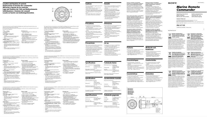 Image de la première page du manuel de l'appareil RM-X11M