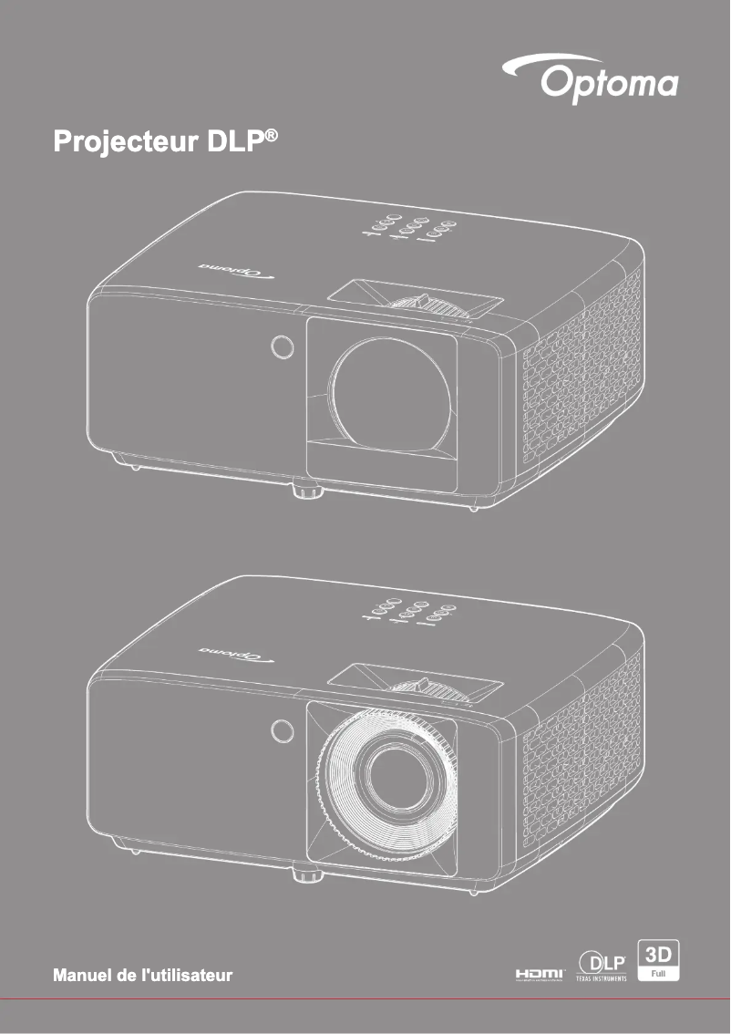 Page n°1 - Manuel utilisateur Optoma GT2000HDR