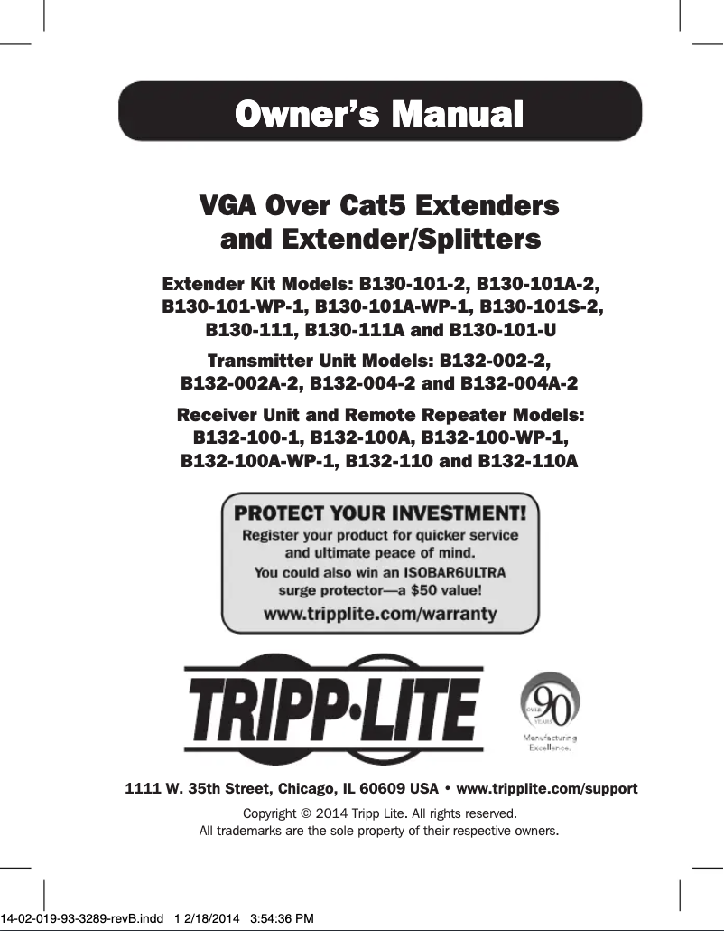 Page n°1 - Manuel utilisateur Tripp Lite B130-101S-2