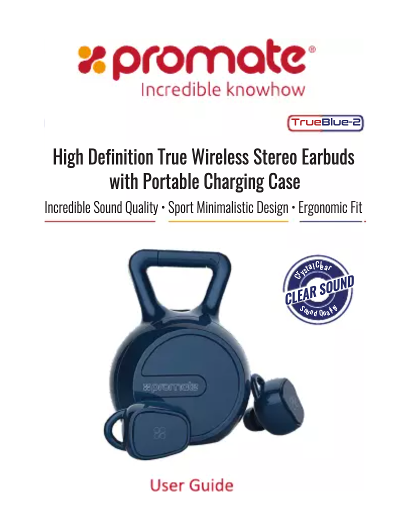 Página 1 del manual Manual de usuario Promate TrueBlue-2