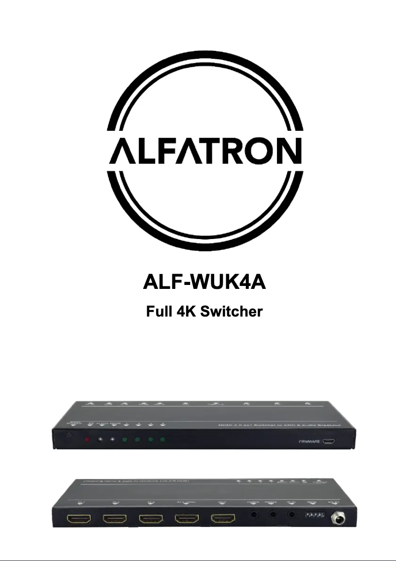 Imagen de la primera página del manual del dispositivo ALF-WUK4A