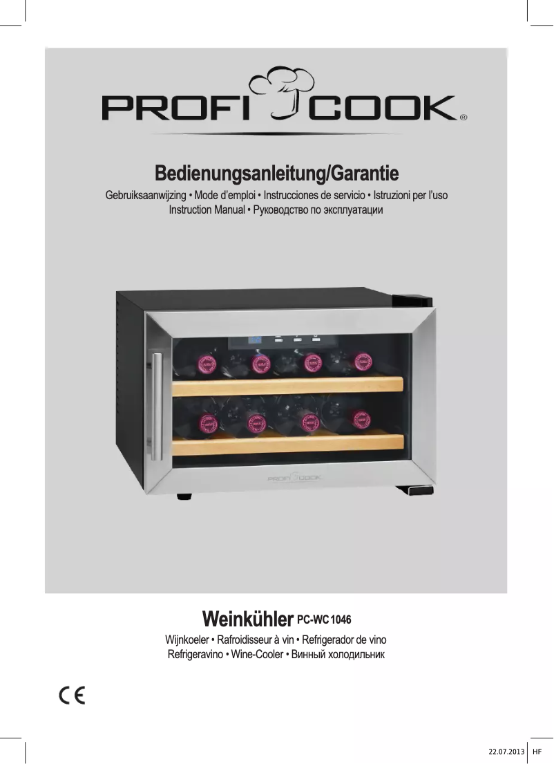 Page n°1 - Manuel utilisateur ProfiCook PC-WC 1046