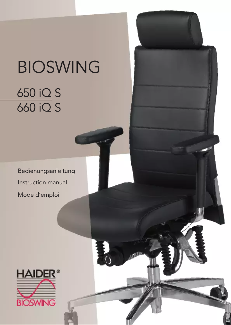 Page n°1 - Manuel utilisateur Bioswing 650 iQ S