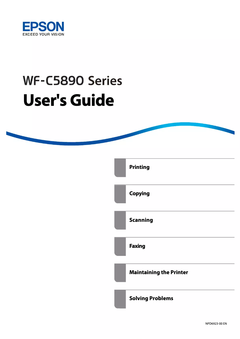 Page 1 de la notice Manuel utilisateur Epson Workforce Pro WF-C5890