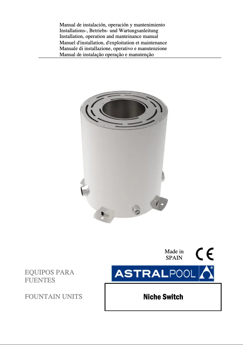 Page 1 de la notice Manuel utilisateur AstralPool Niche Switch