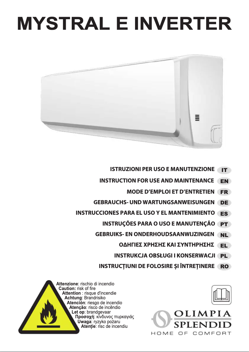 Page 1 de la notice Manuel utilisateur Olimpia Splendid Mystral E