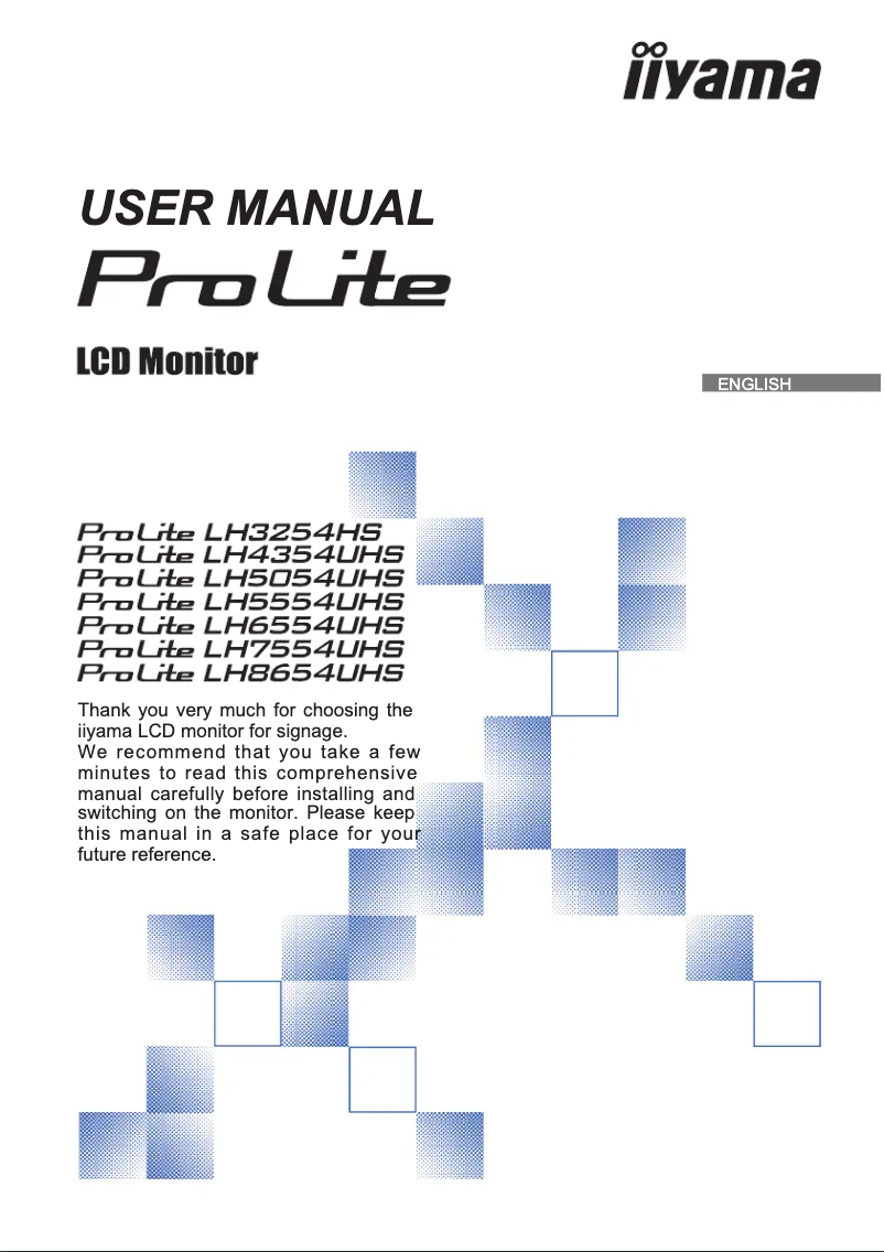 Page n°1 - Manuel utilisateur Iiyama ProLite LH6554UHS