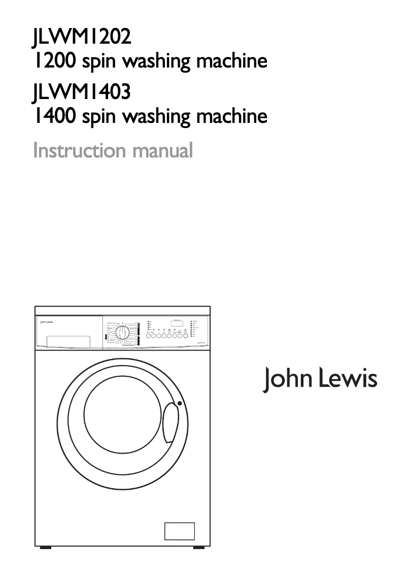 Image de la première page du manuel de l'appareil JLWM 1202